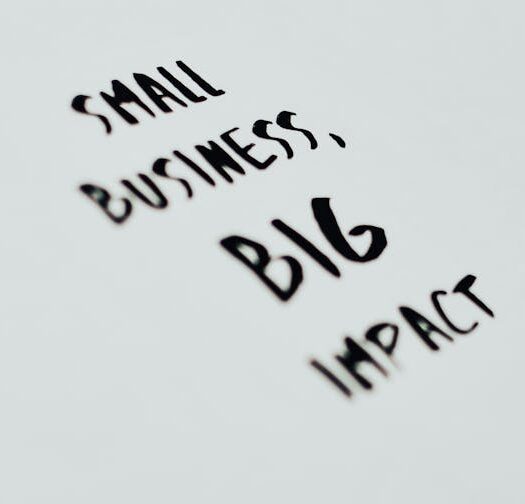 A motivational quote highlighting the impact of small businesses on a minimalist background.